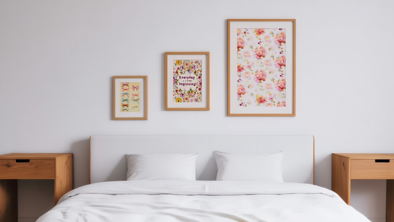 Preppy Coquette Wall Art – Kitchen Set of 3