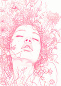 Blush Feminine Line Drawing Art Print