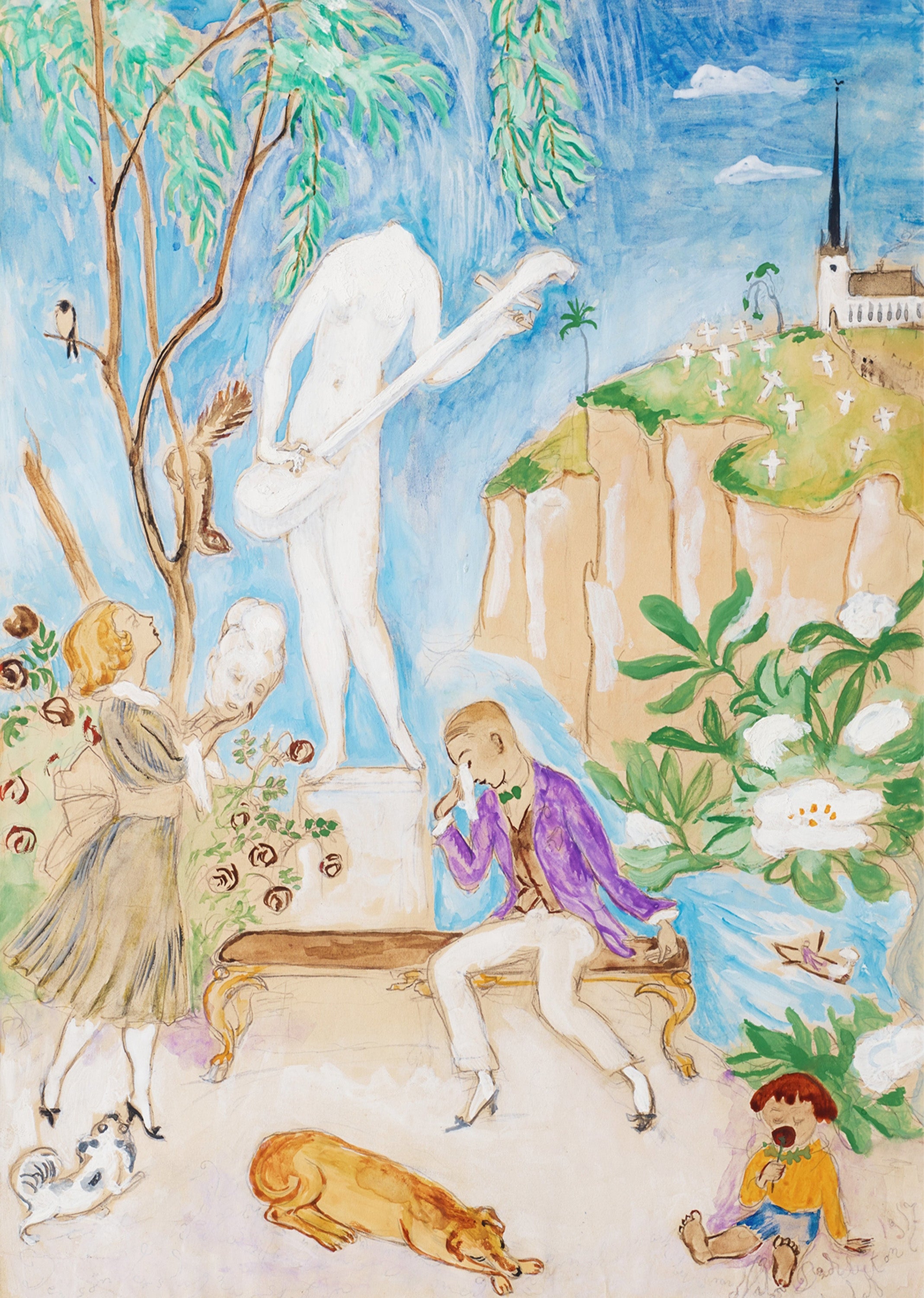 Nils Dardel - The Broken Statue II