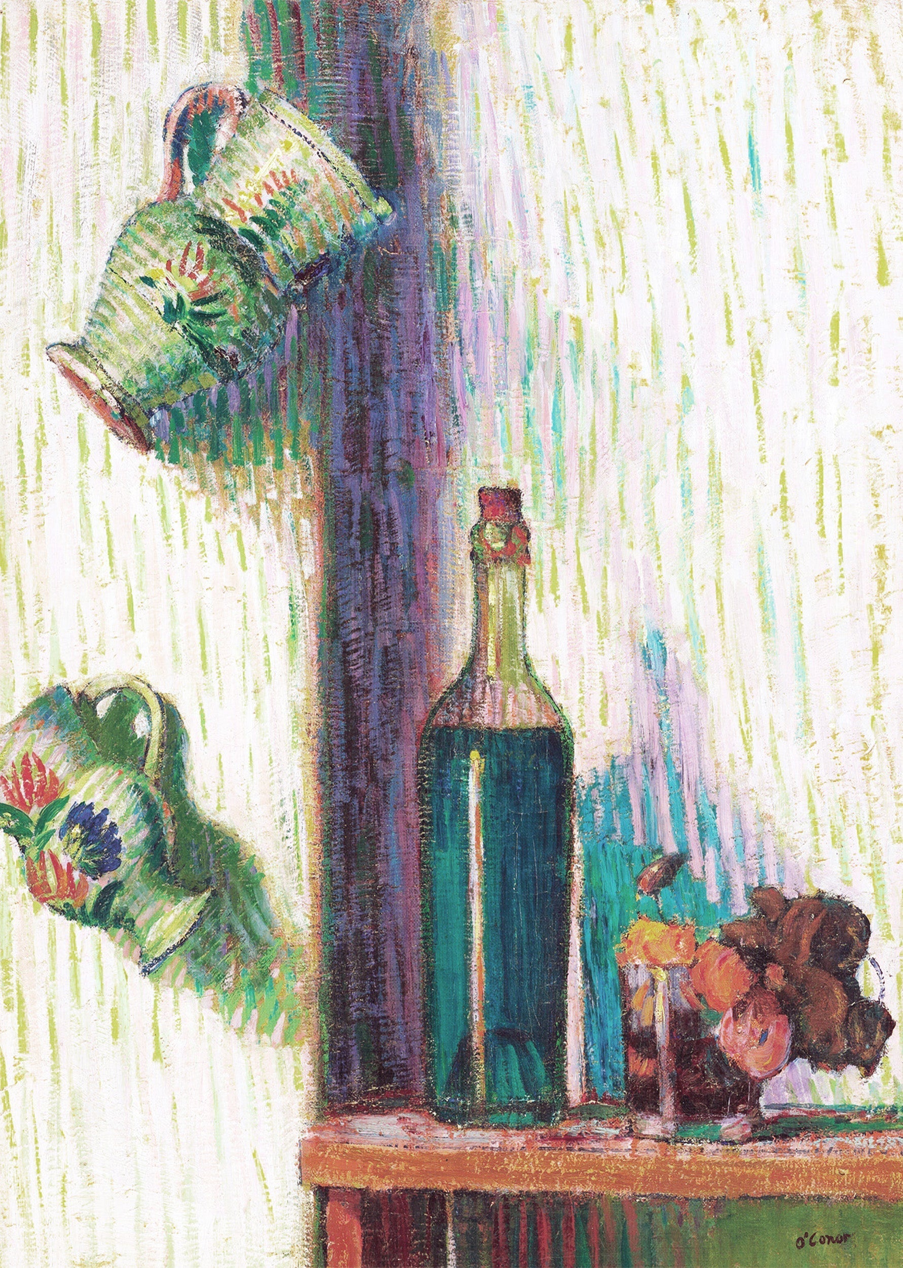 Flowers, Bottle and Two Jugs