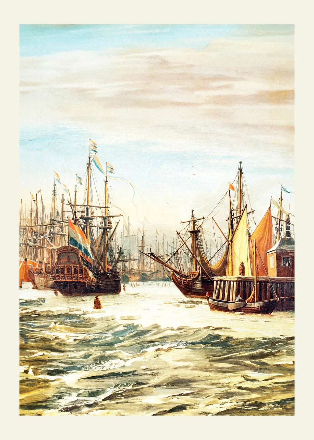 A view of the IJ harbour in winter - Hakyarts