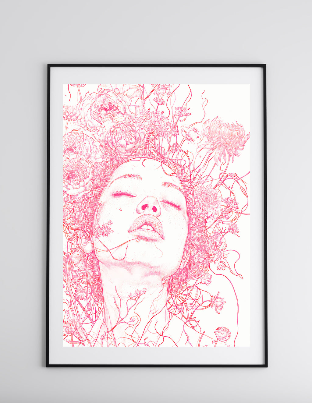 Blush Feminine Line Drawing Art Print