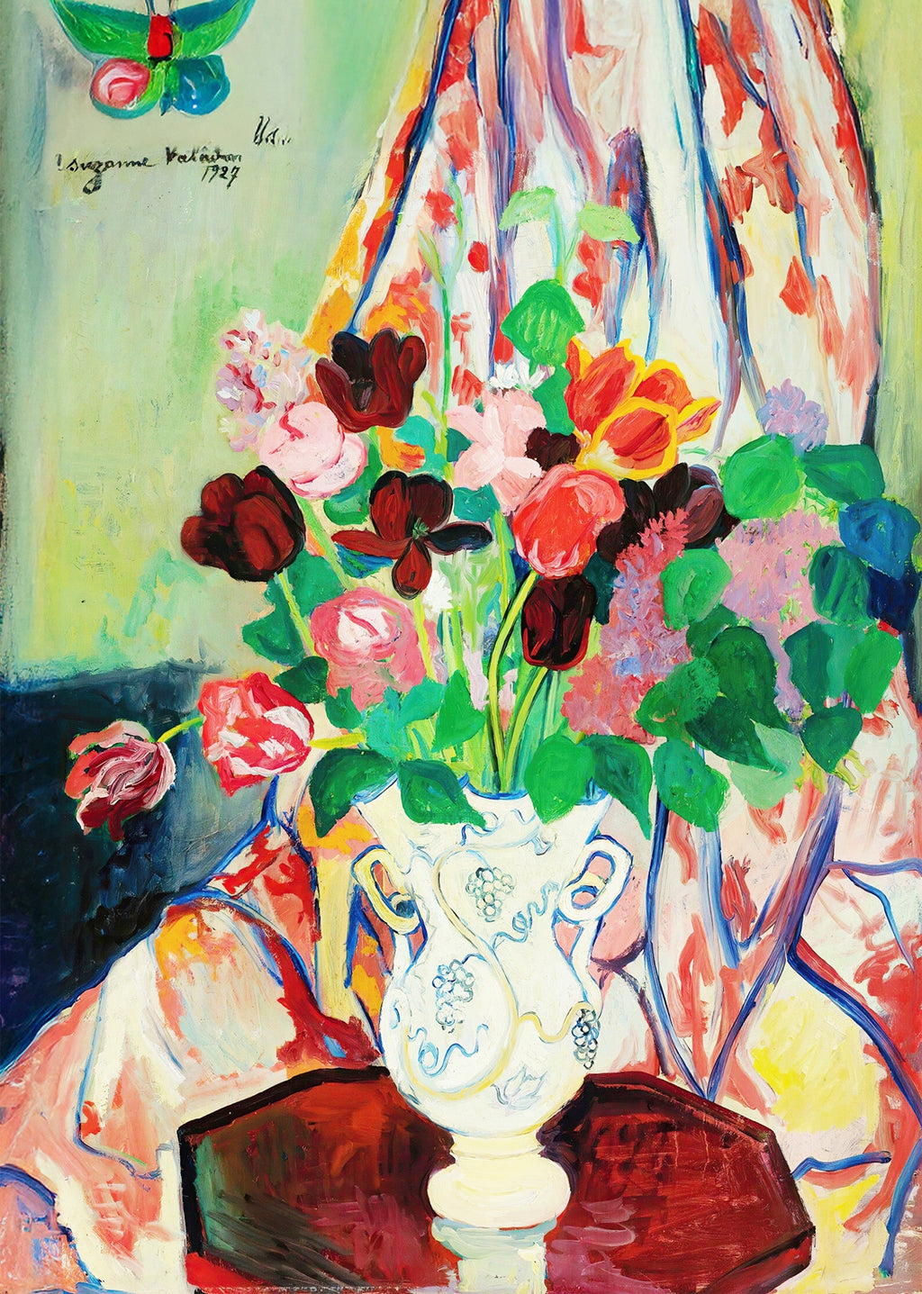 Set of 2 Modernist Wall Art Prints – Suzanne Valadon Tulips & Hilma af Klint Abstract Artwork