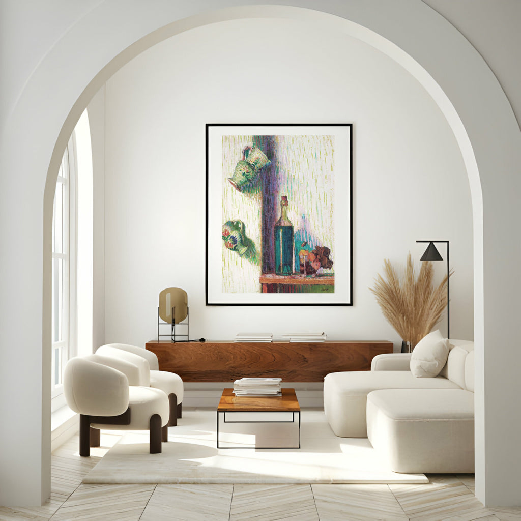 Flowers, Bottle and Two Jugs