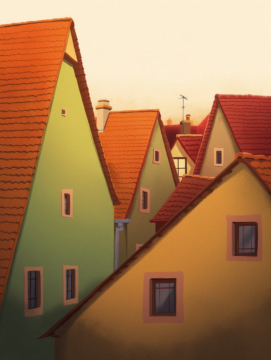 Rainbow Abode – Cheerful Architectural Scene