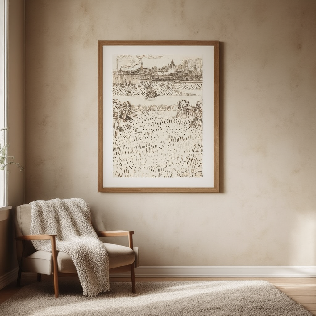 Arles: View from the Wheat Fields – Vincent van Gogh Poster | Post-Impressionist Landscape & Rural Art Print