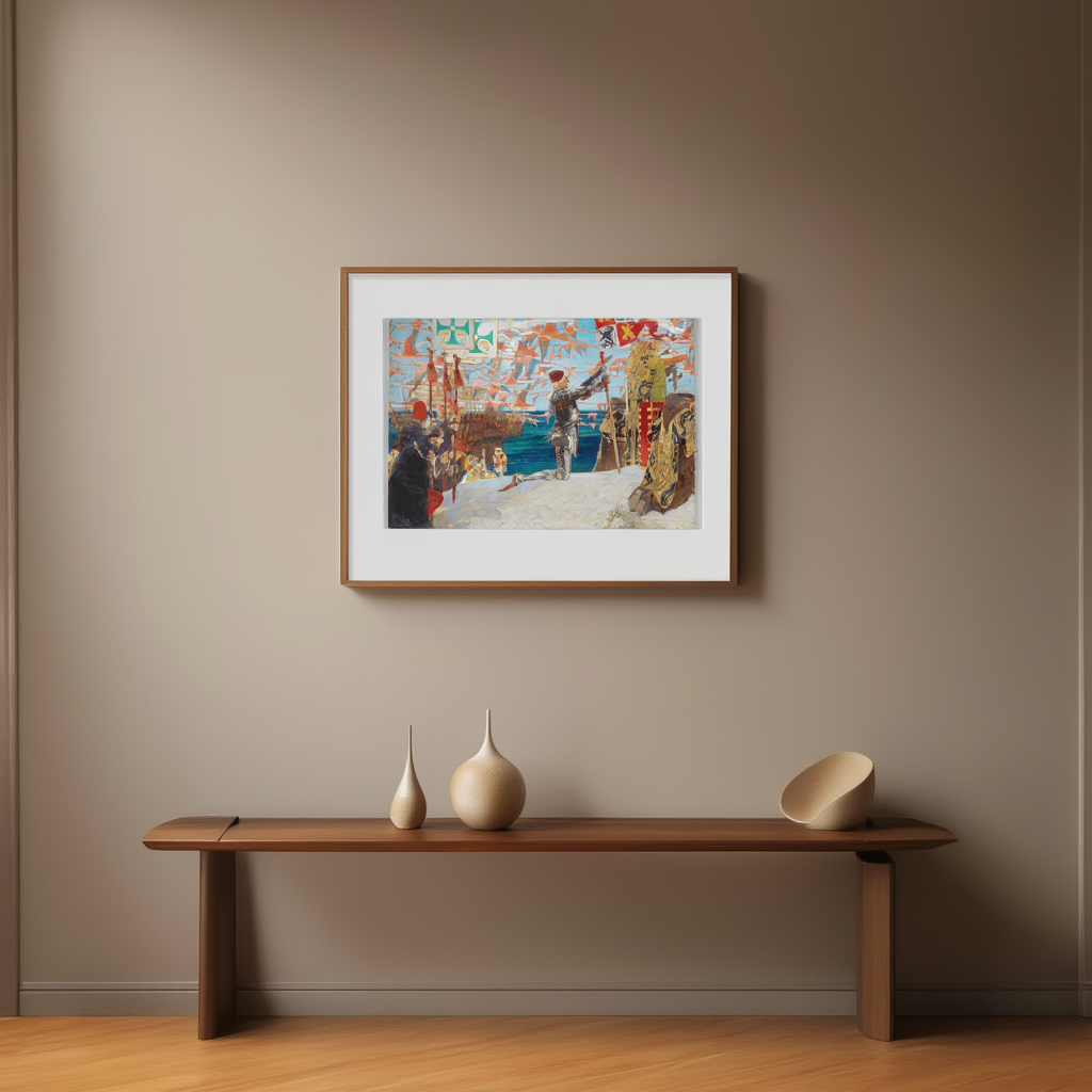 Columbus in the New World by Carl Spitzweg – 19th-Century Figurative Art Print - Hakyarts