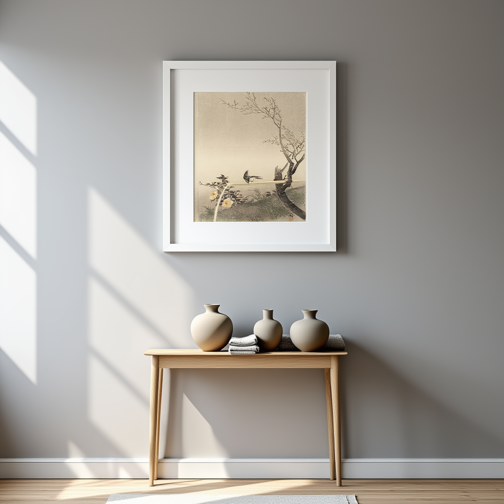 Ohara Koson - Stonechat on a Thin Stalk Poster