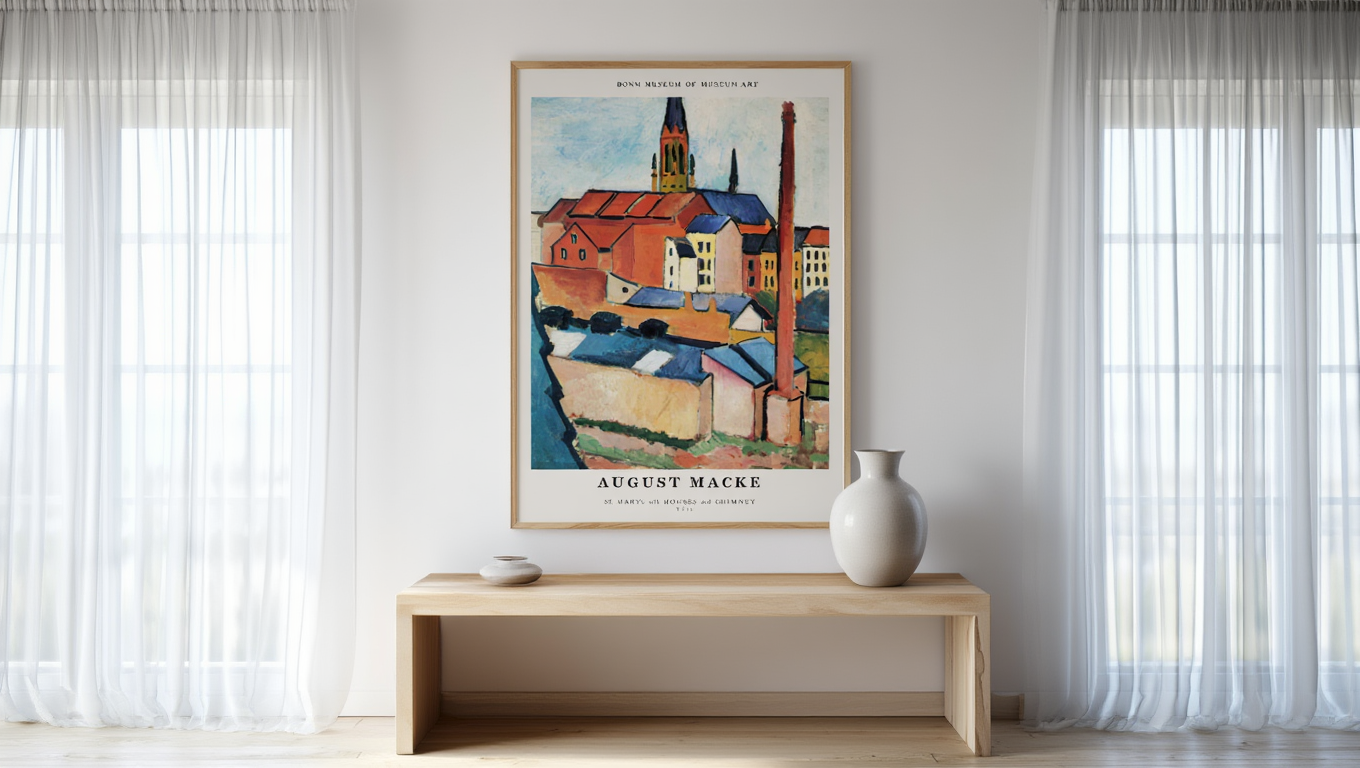 August Macke - St Mary with Houses and Chimneys Poster