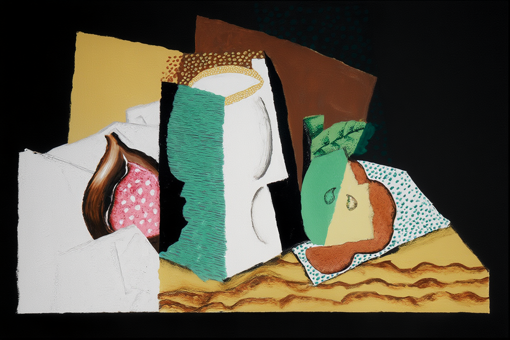 Glass and Fruit (Verre et fruits) by Louis Marcoussis – Cubist Still Life Art Print