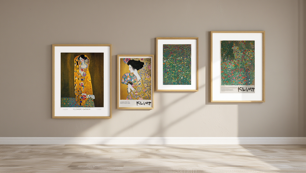 Gustav Klimt Art Print Set – 5 Golden Wall Art Prints | Elegant Gallery Wall Décor for Living Room, Bedroom & Office