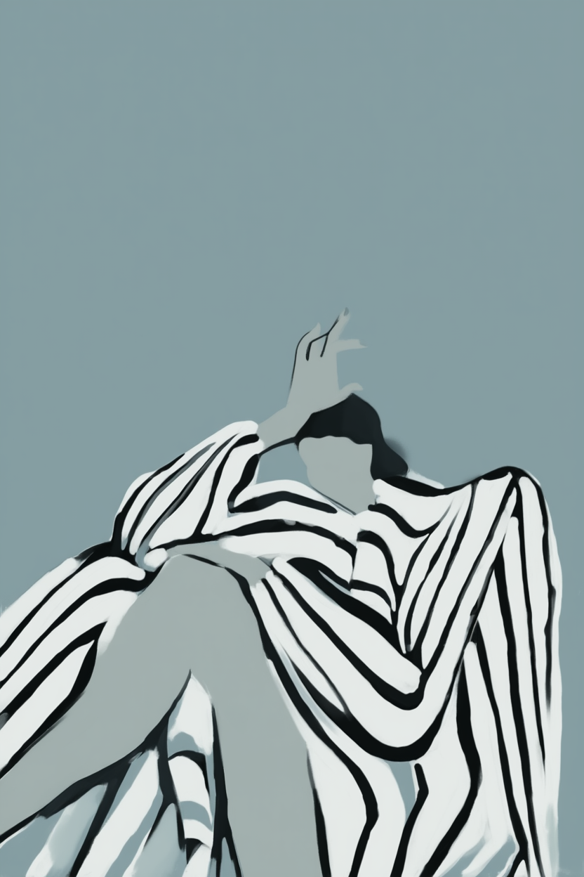 Whispers of the Muse – Abstract Woman Silhouette Poster | Modern Figurative Expression Art