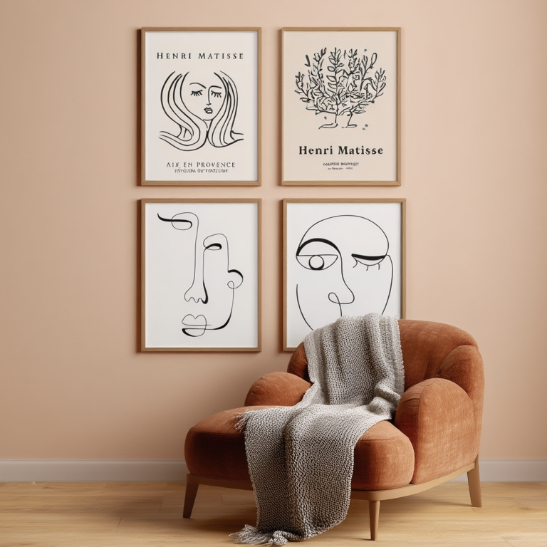 Abstract Minimalist Lines – Set of 4 Art Prints