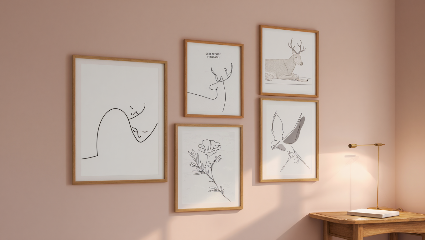 Minimalist Line Art – 5-Piece Wall Art Set