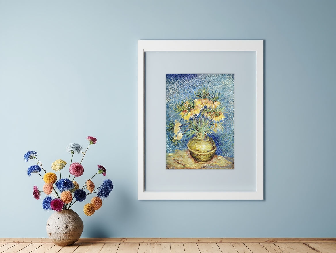 Imperial Fritillaries in a Copper Vase | Elegant Floral Still Life Art Print |