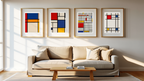 Piet Mondrian 4-Print Collection – Geometric Masterpieces - Hakyarts