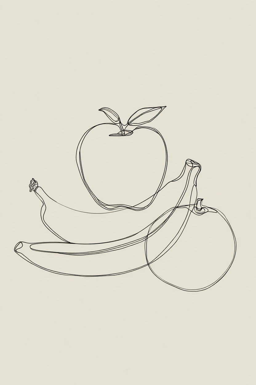 4 Minimalist Food & Kitchen Wall Art Prints – Modern Canvas Posters for Dining & Living Room Decor