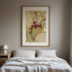 Elegant Harmony – Japanese Flower Arrangement Illustrated Print
