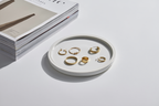 Minimalist Circular Plaster Coaster – White Cream