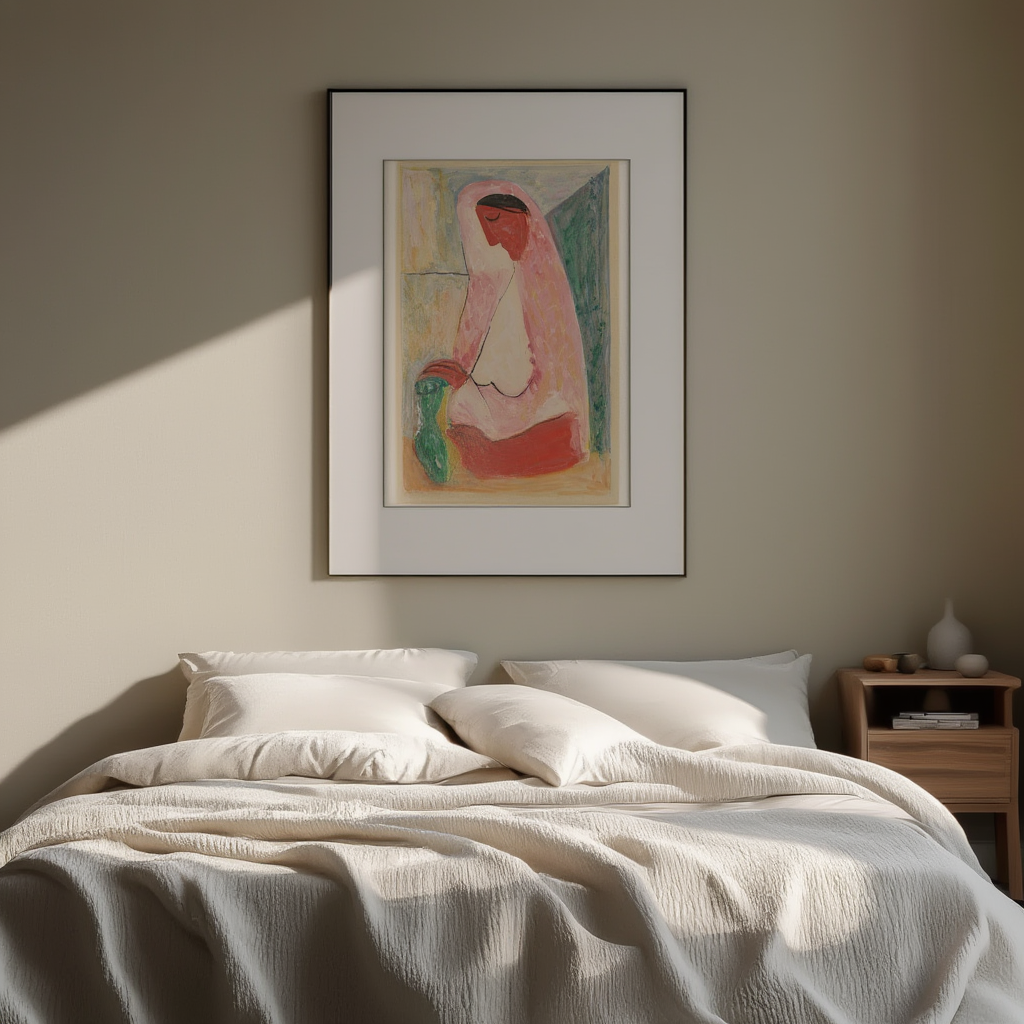 Woman with a Vase by Mikuláš Galanda (1938) – Modernist Figurative Art Print - Hakyarts