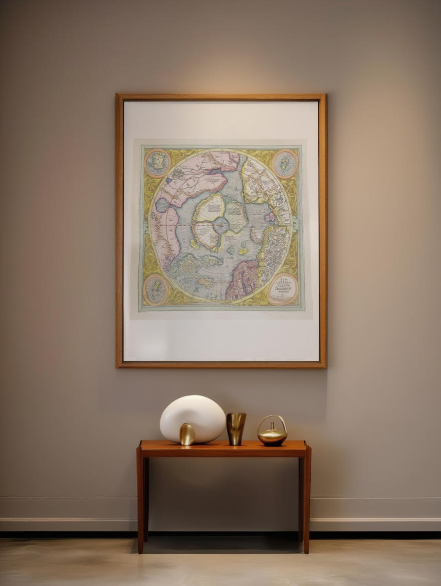 Mercator Hondius Map of the Arctic