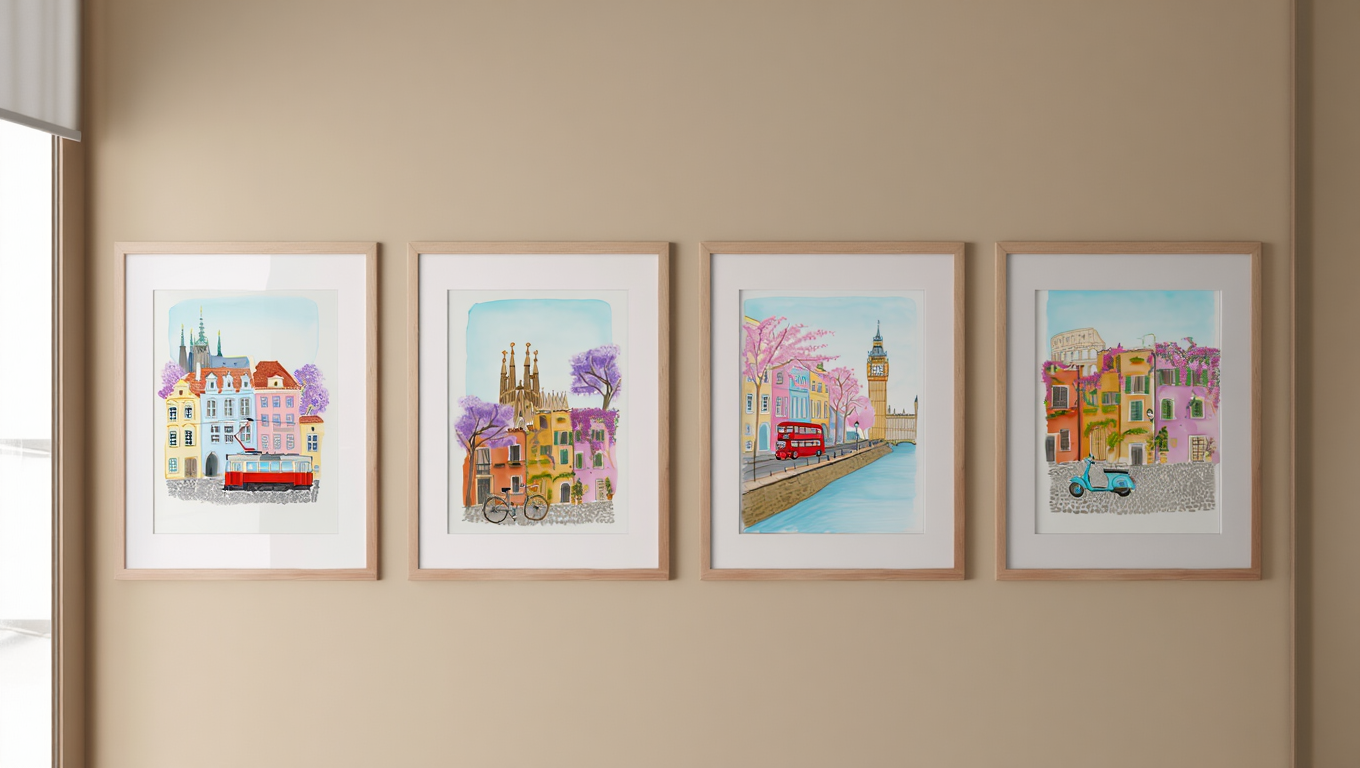 Weekend Getaway Collection – 4 Travel City Illustrations