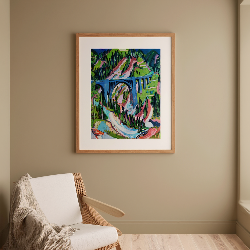 Brucker near Wiesen – Ernst Ludwig Kirchner Poster | Expressionist Alpine Landscape & Rural Life Art Print - Hakyarts