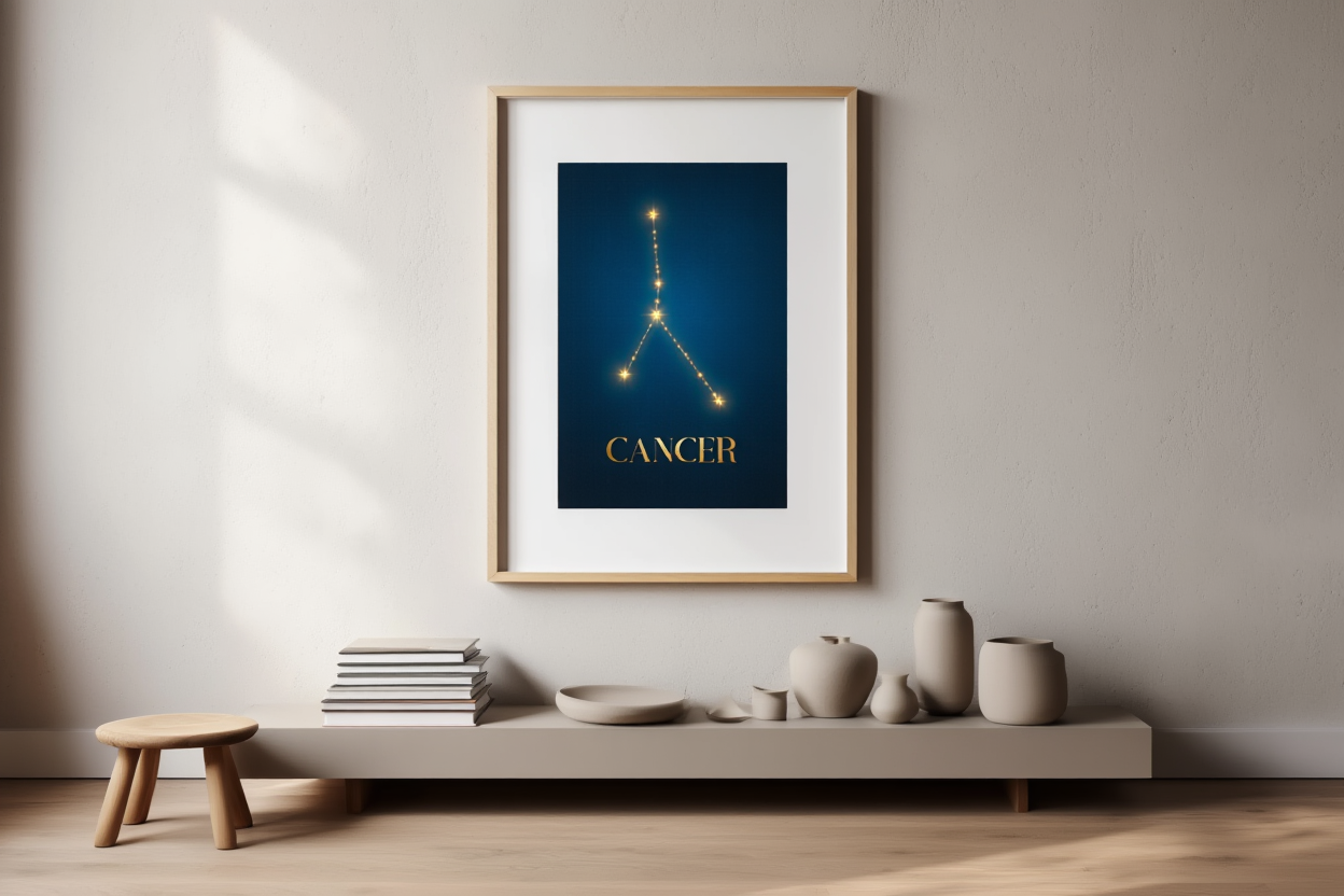 Star Sign Cancer Poster | Zodiac Wall Art Print