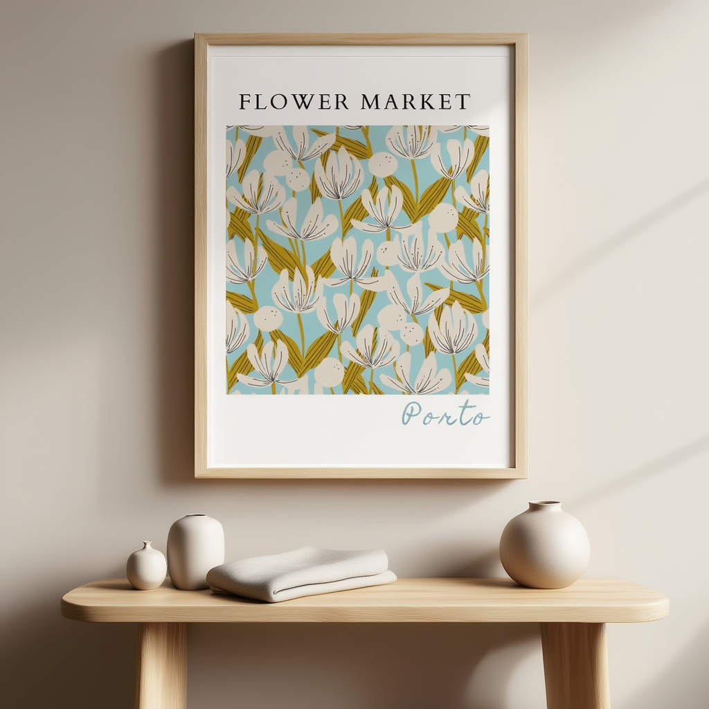 Vintage Wildflower Botanical Art Poster – Nature-Inspired Wall Print