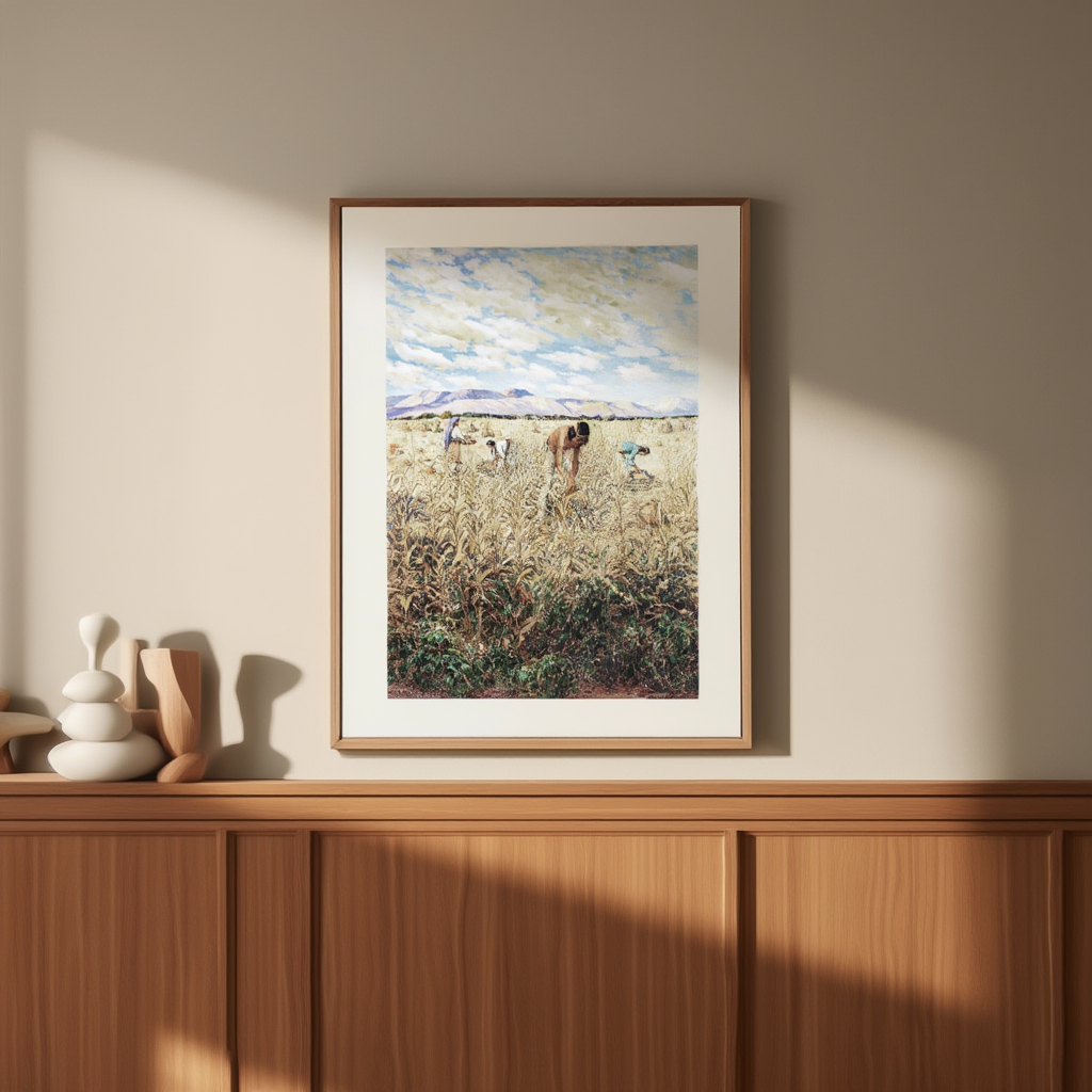 Corn Harvest at Santo Domingo by Carl Moon (1938) – Vintage Native American Landscape Art Pr