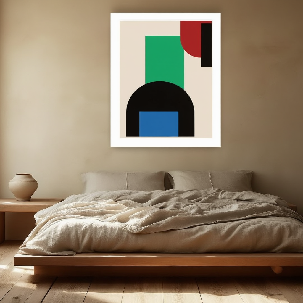 Bauhaus Colours – Minimalist Geometric Art Print