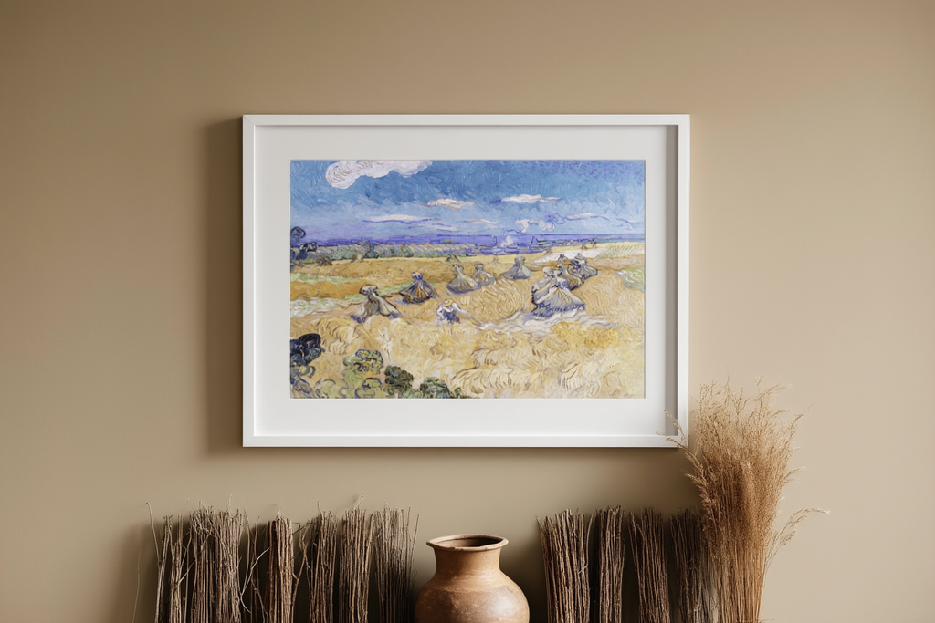 Vincent Van Gogh - Wheat Stacks with Reaper