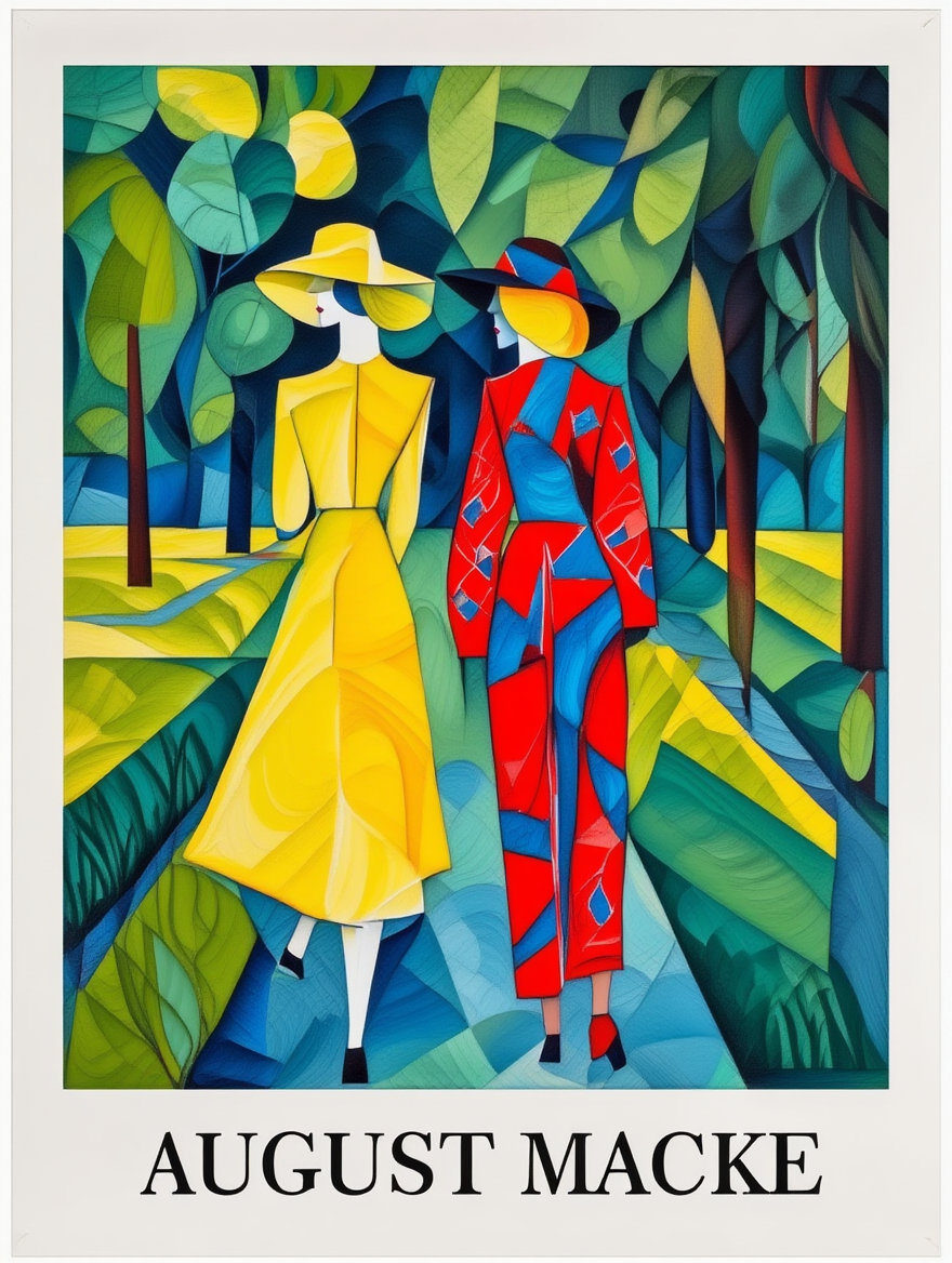 August Macke Wall Art – 4 Modern Expressionist Prints | Colorful Gallery Wall for Living Room, Bedroom, or Office