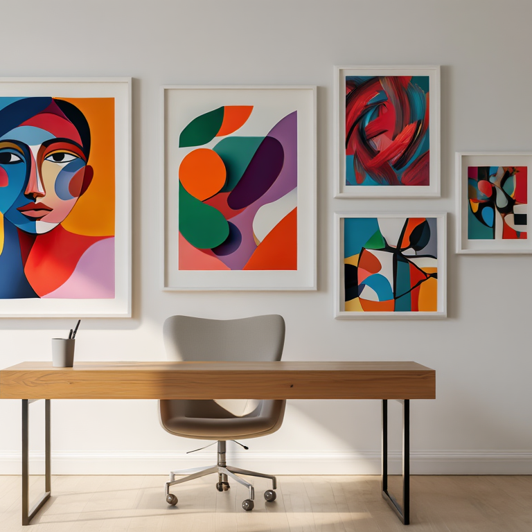 Picasso & Matisse Bold Abstract Collection – Dining Room Set of 5