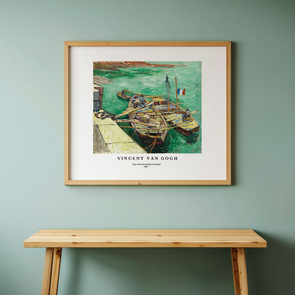 Vincent Van Gogh - Quay with Men Unloading Sand Barges Poster