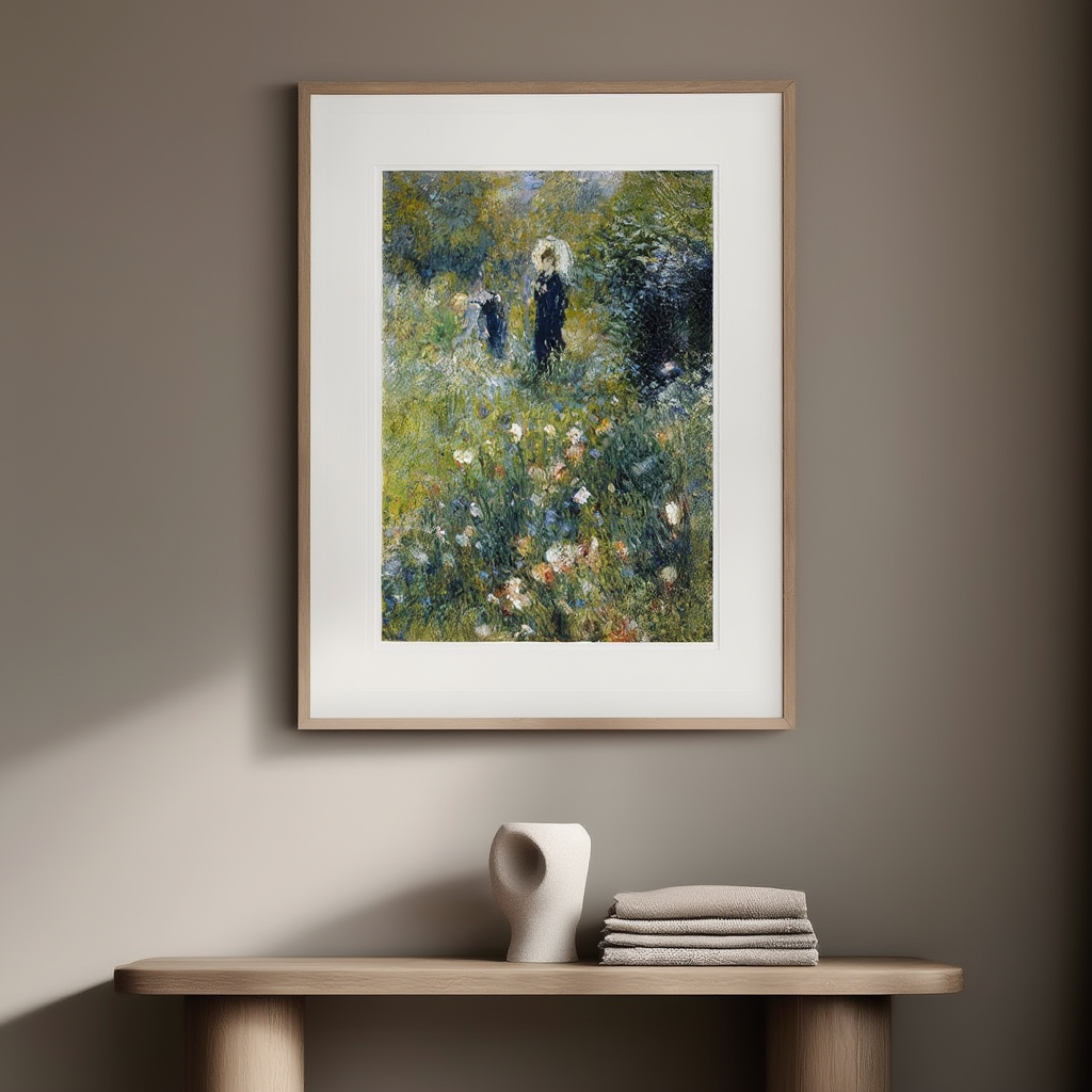 Auguste Renoir - Femme à l'ombrelle dans un jardin | HakyArts