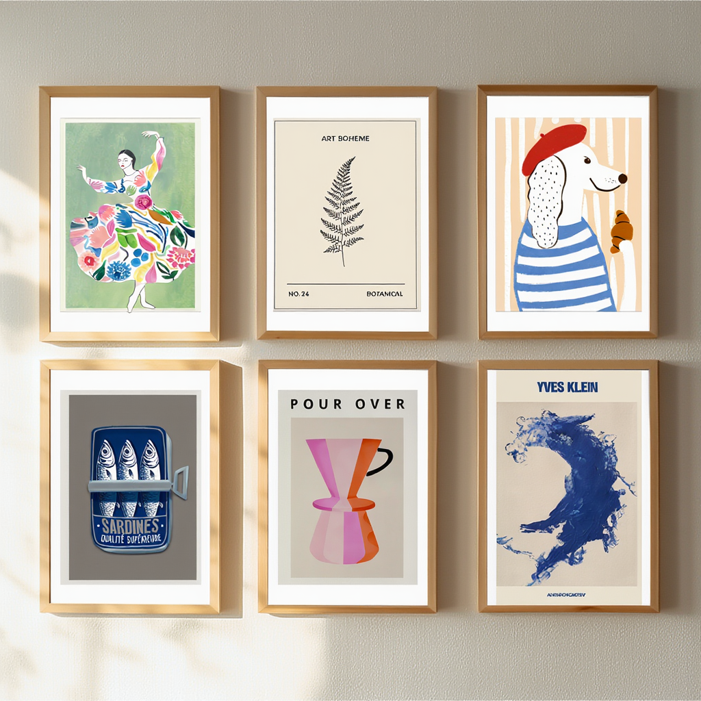 Modern Home Art Set – 6 Stylish Prints for Living Spaces
