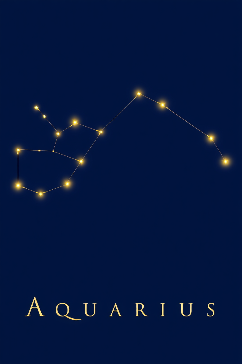 Star Sign Aquarius Poster | Zodiac Wall Art Print