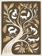 Foxes in the Tree – Folk Art Single Print