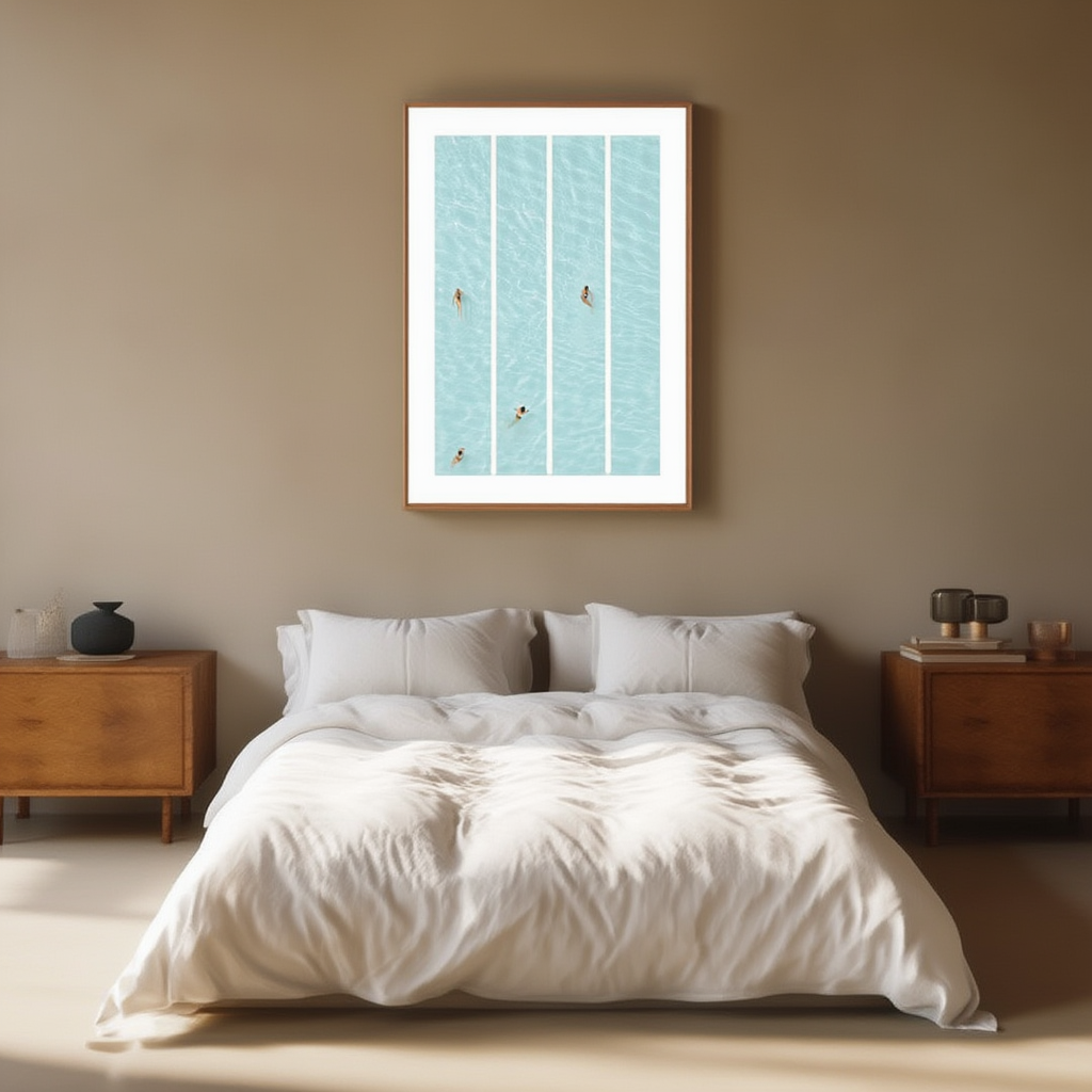 Swimming Lanes Perspective – Modern Minimalist Pool Wall Art Print