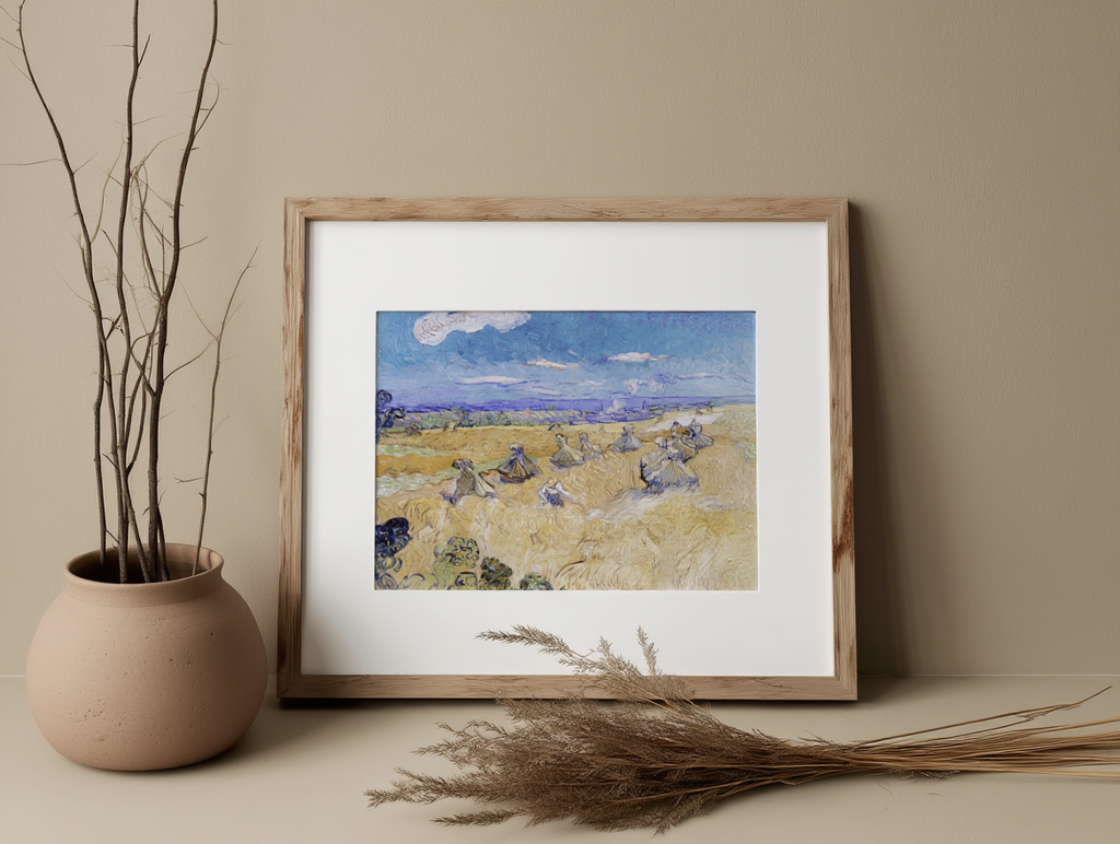 Vincent Van Gogh - Wheat Stacks with Reaper