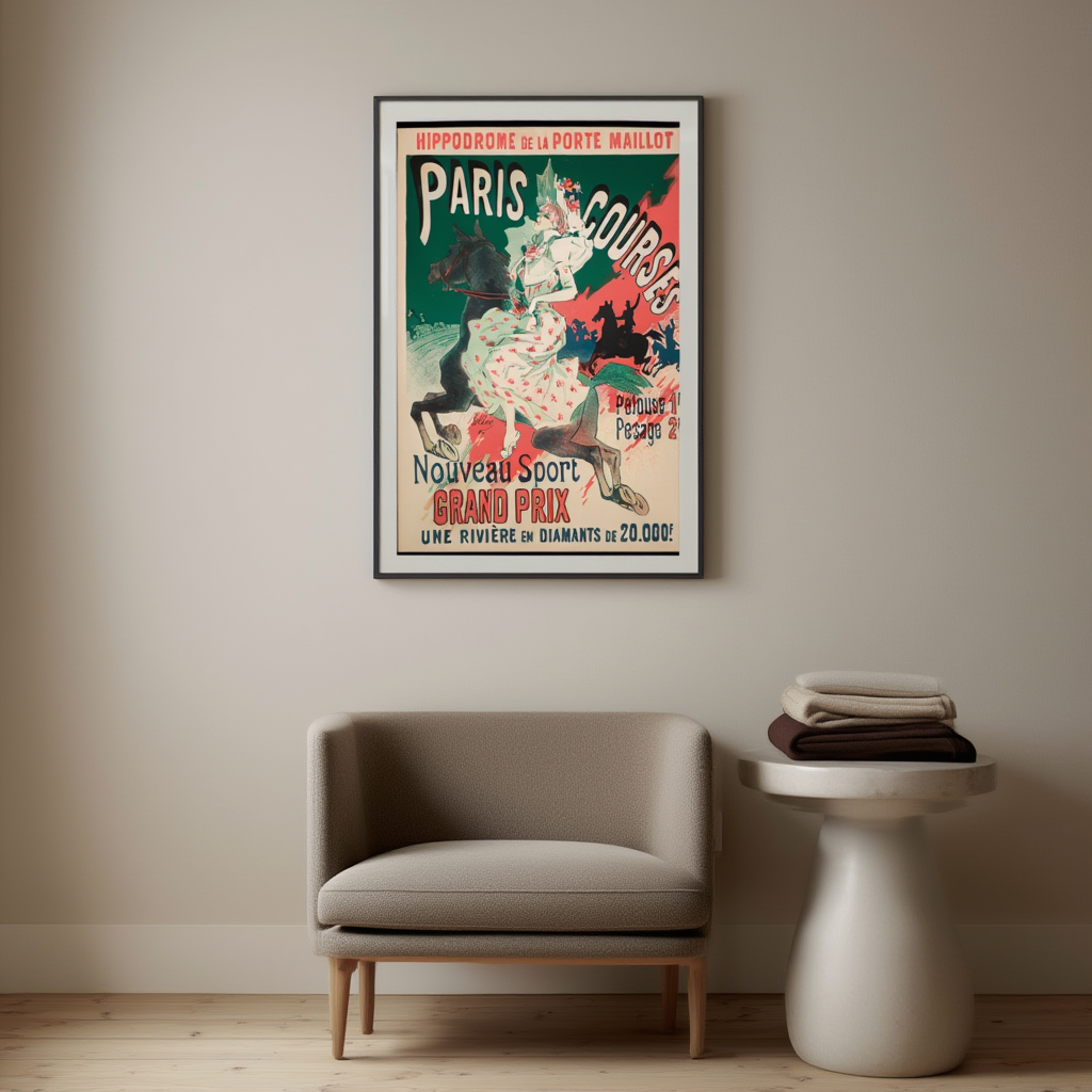 Paris Courses Poster by Jules Chéret – Belle Époque French Advertising Art Print