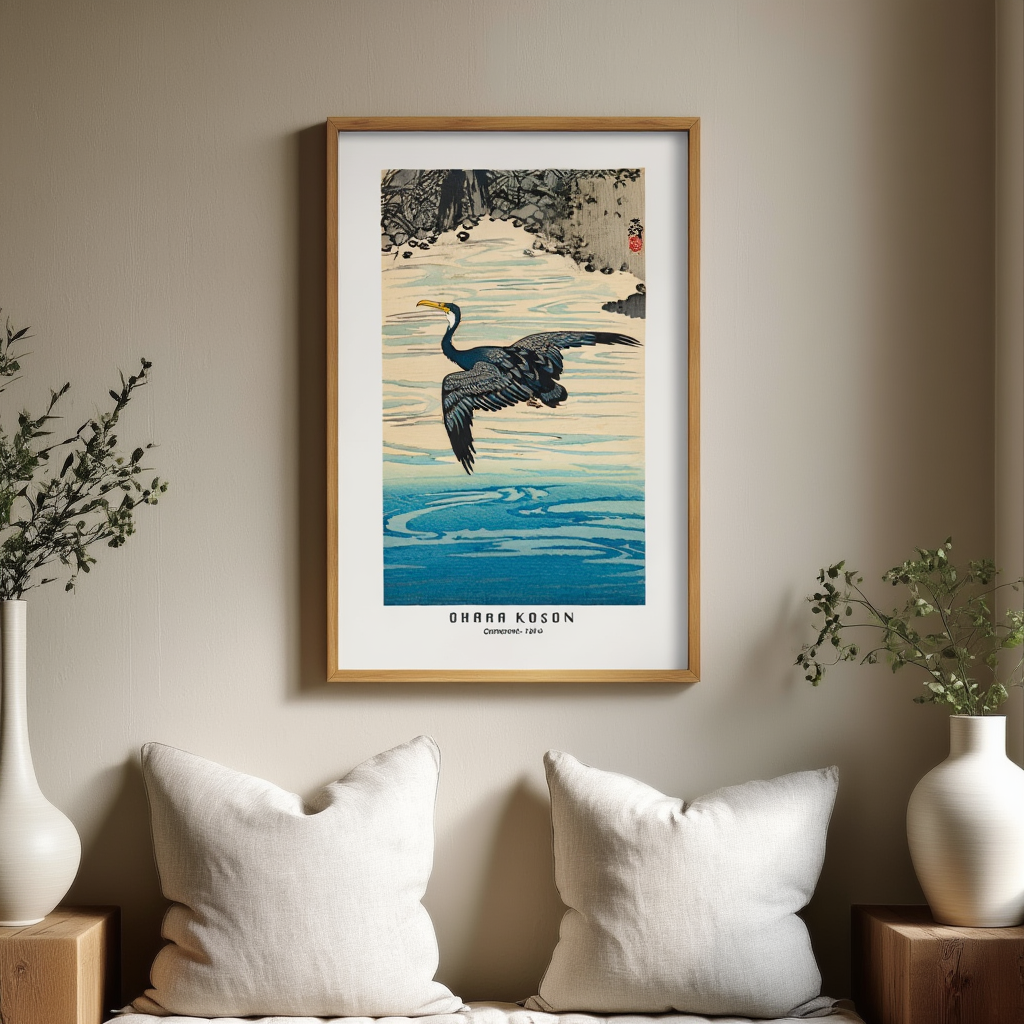 Ohara Koson - Comorant Poster