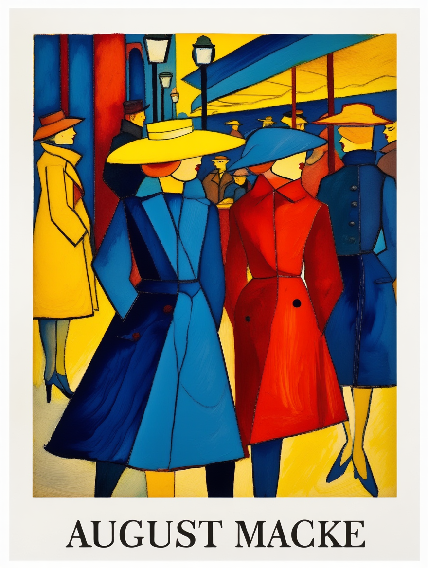 August Macke Wall Art – 4 Modern Expressionist Prints | Colorful Gallery Wall for Living Room, Bedroom, or Office