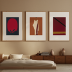 Set of 3 Linear Abstract Shapes Prints – Minimalist Modern Wall Art - Hakyarts