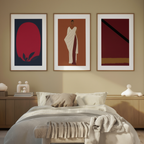 Set of 3 Linear Abstract Shapes Prints – Minimalist Modern Wall Art - Hakyarts