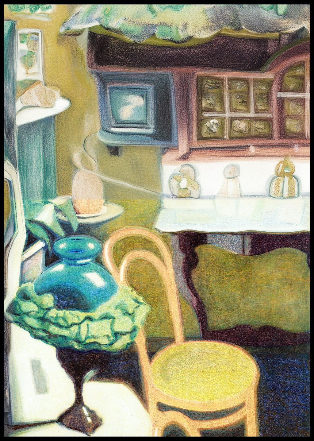 Léon Spilliaert - Interior with Chair and Opaline Lamp