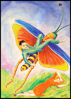 The Grasshopper by Nils Dardel – Modernist Figurative Art Print - Hakyarts