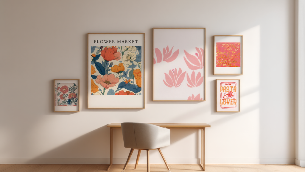 Bloom & Bite: 5 Fun Dopamine Wall Art Prints