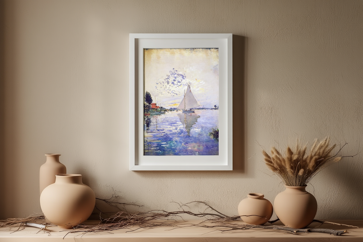 Claude Monet – Voilier au Petit-Gennevilliers - Iconic Impressionist Art Print
